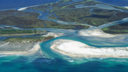 Aerial view of waterways