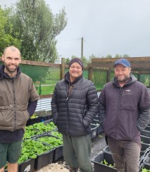 Graeme Mike and Hamish at Manukau plant nursery